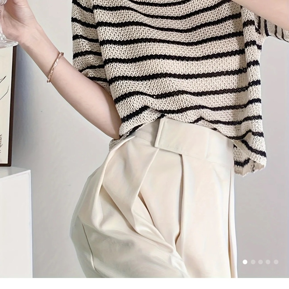 Cute tops black stripes XL